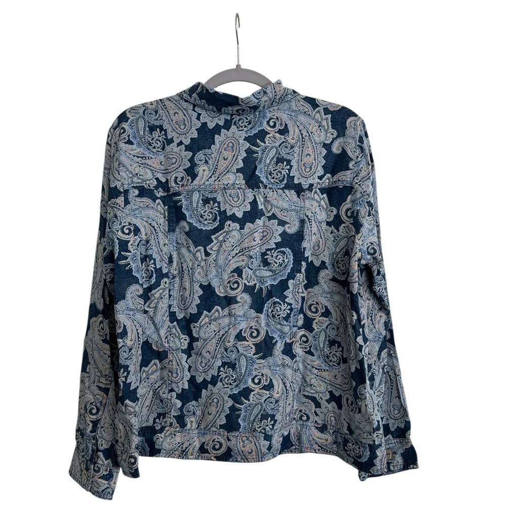 Ruby Road Soft Tencel™ Paisley Print Long Sleeve Button-Front Jacket - Small - Picture 8 of 10